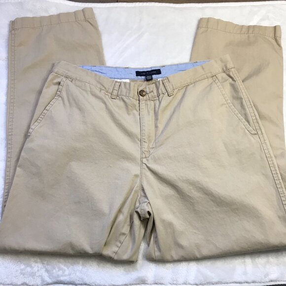 Tommy Hilfiger Khaki Chino Pants Men's Size 38/32 100% Cotton Straight Leg - Picture 9 of 12